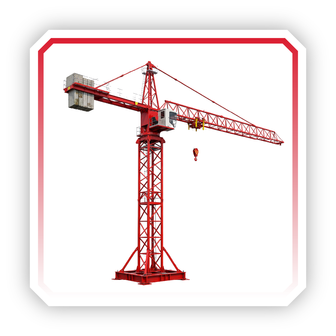 Grue à tour à flèche plate
